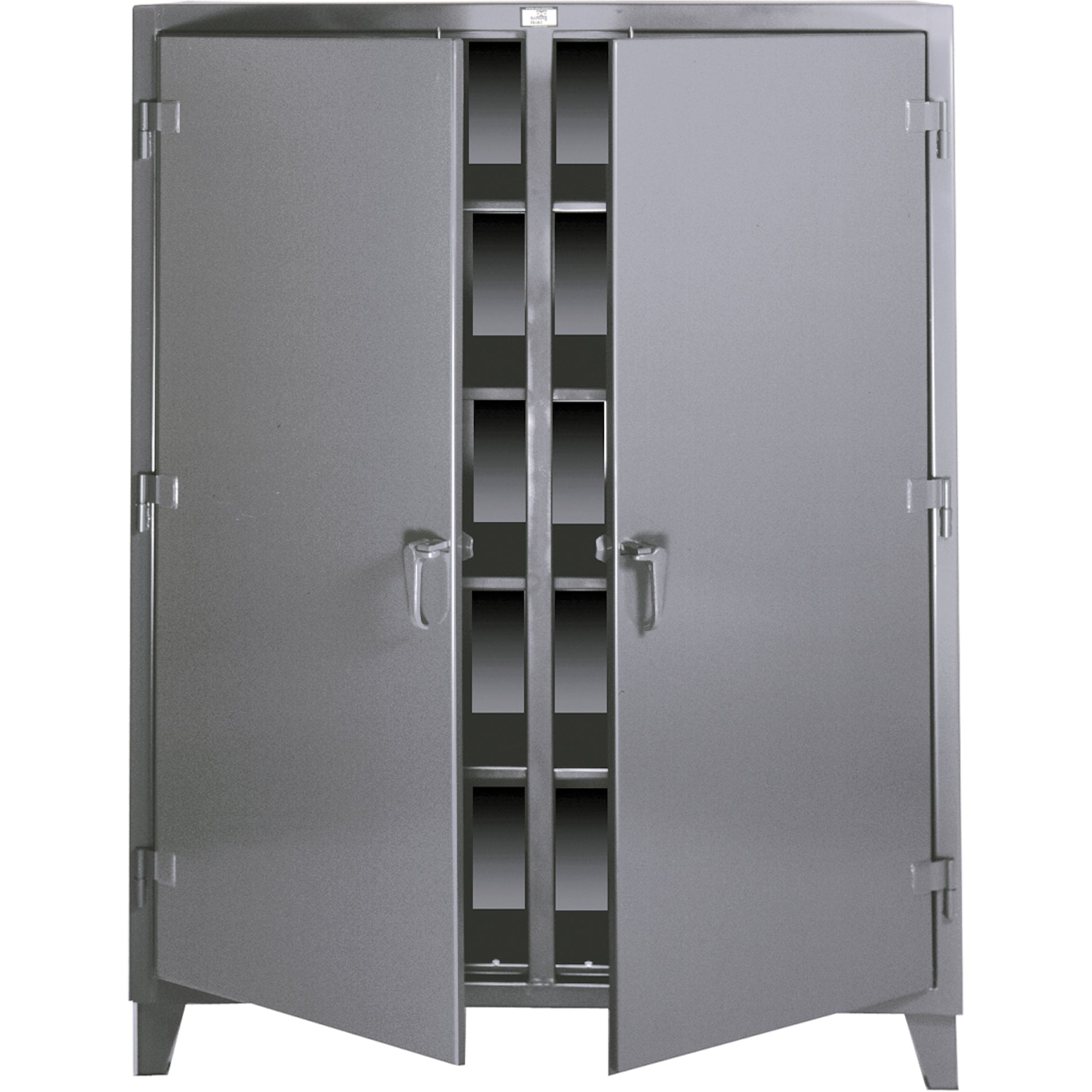 Double Shift Storage Cabinets, Steel, 8 Shelves, 72" H x 60" W x 24" D, Grey