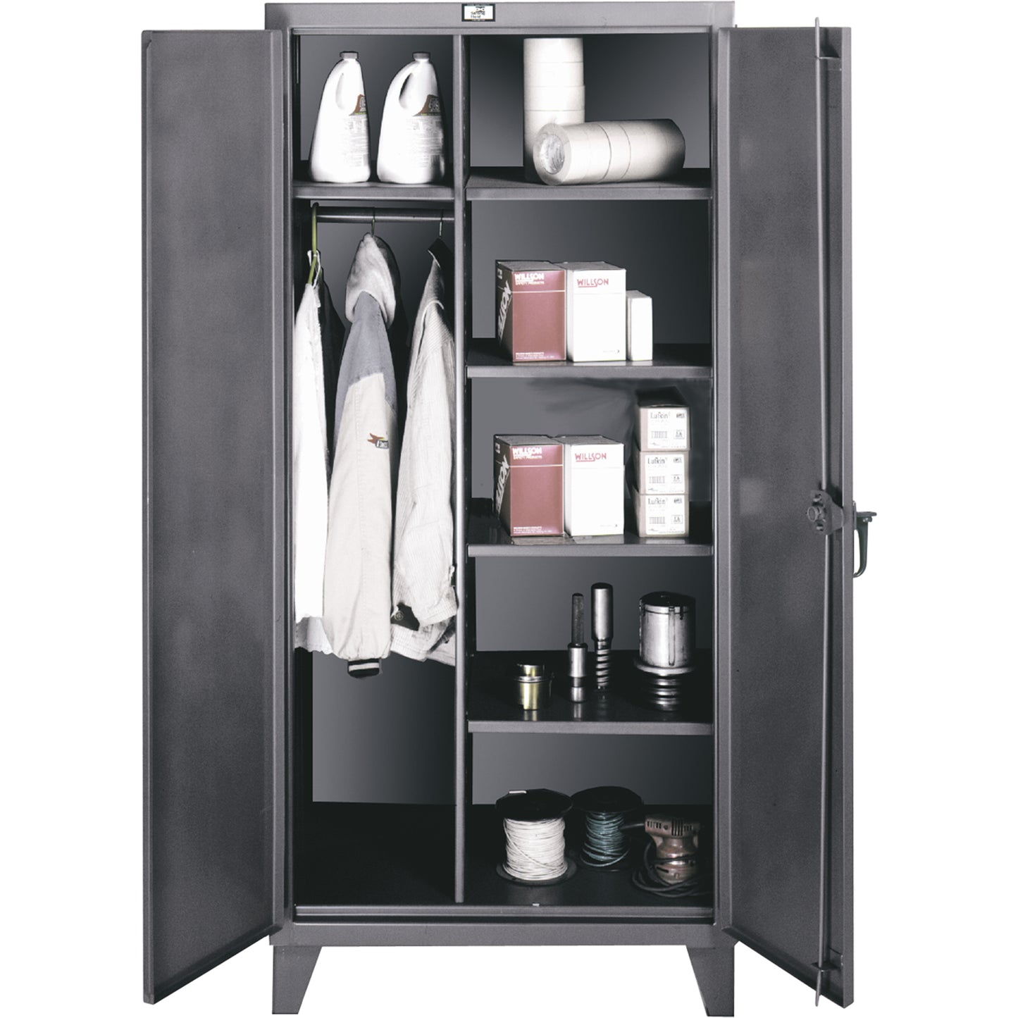 Wardrobe/Storage Cabinets, Steel, 36" W x 24" D x 72" H, Grey