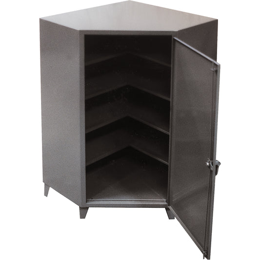 Corner Cabinets, Steel, 4 Shelves, 72" H x 48" W x 24" D, Grey