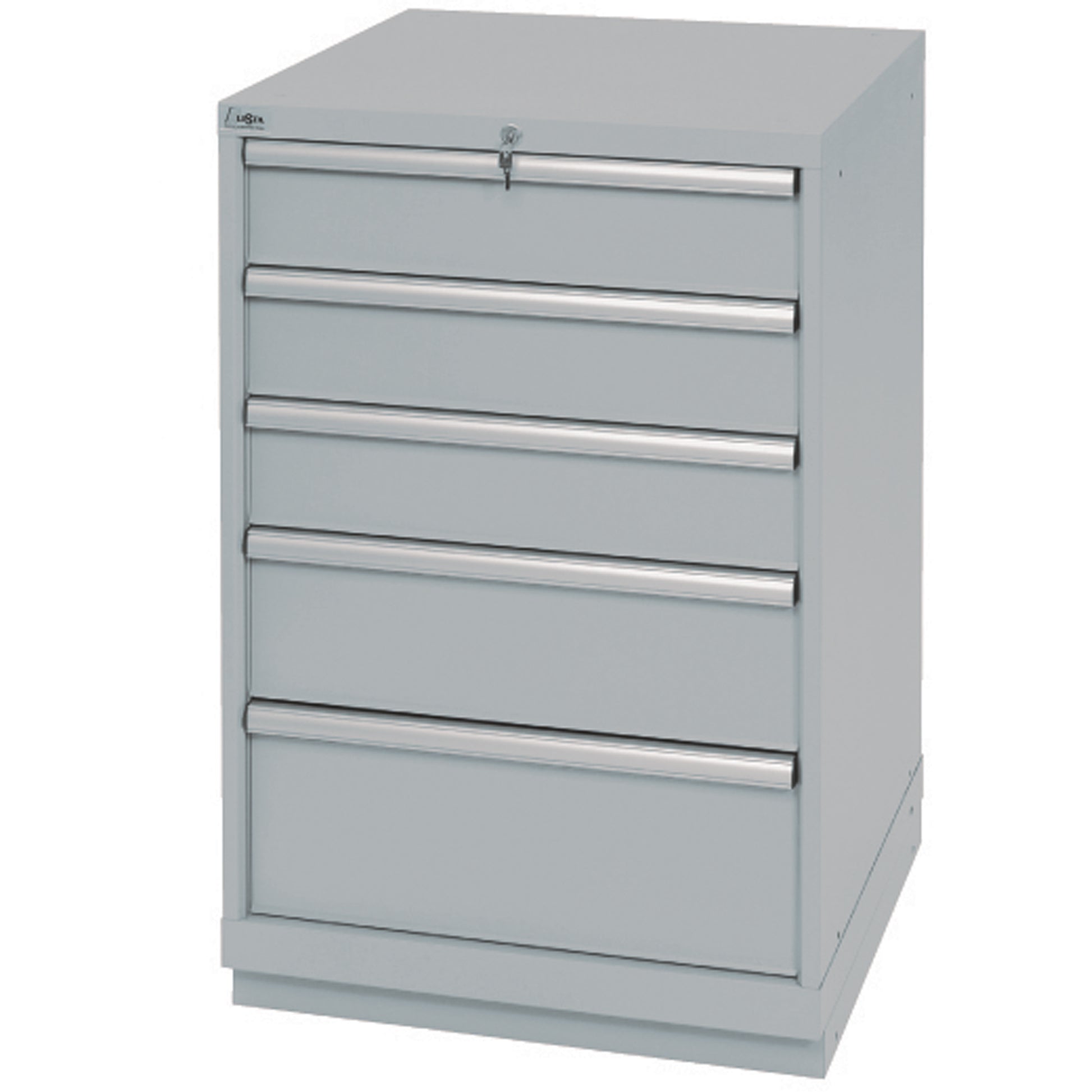 Drawer Cabinets, 5 Drawers, 28-1/4" W x 28-1/2" D x 41-3/4" H, Grey