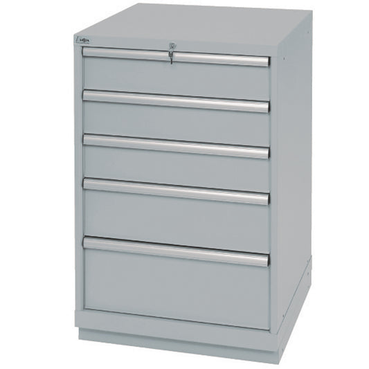 Drawer Cabinets, 5 Drawers, 28-1/4" W x 28-1/2" D x 41-3/4" H, Grey