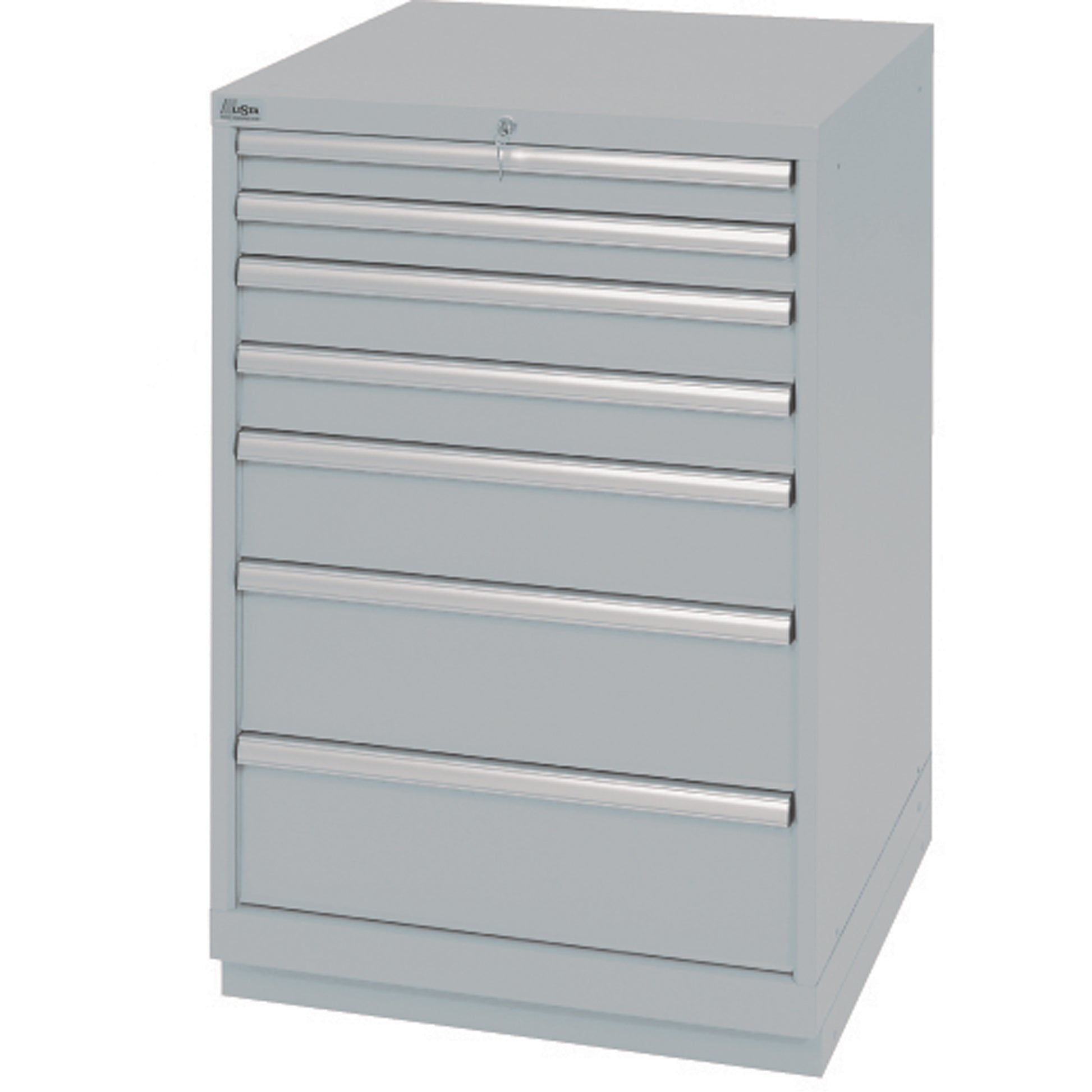 Drawer Cabinets, 7 Drawers, 28-1/4" W x 28-1/2" D x 41-3/4" H, Grey