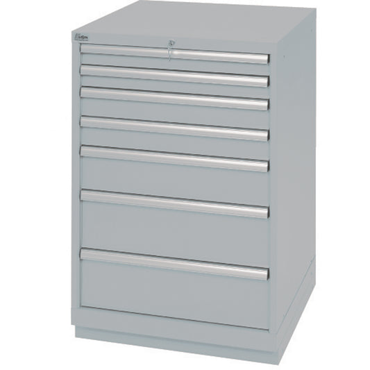 Drawer Cabinets, 7 Drawers, 28-1/4" W x 28-1/2" D x 41-3/4" H, Grey