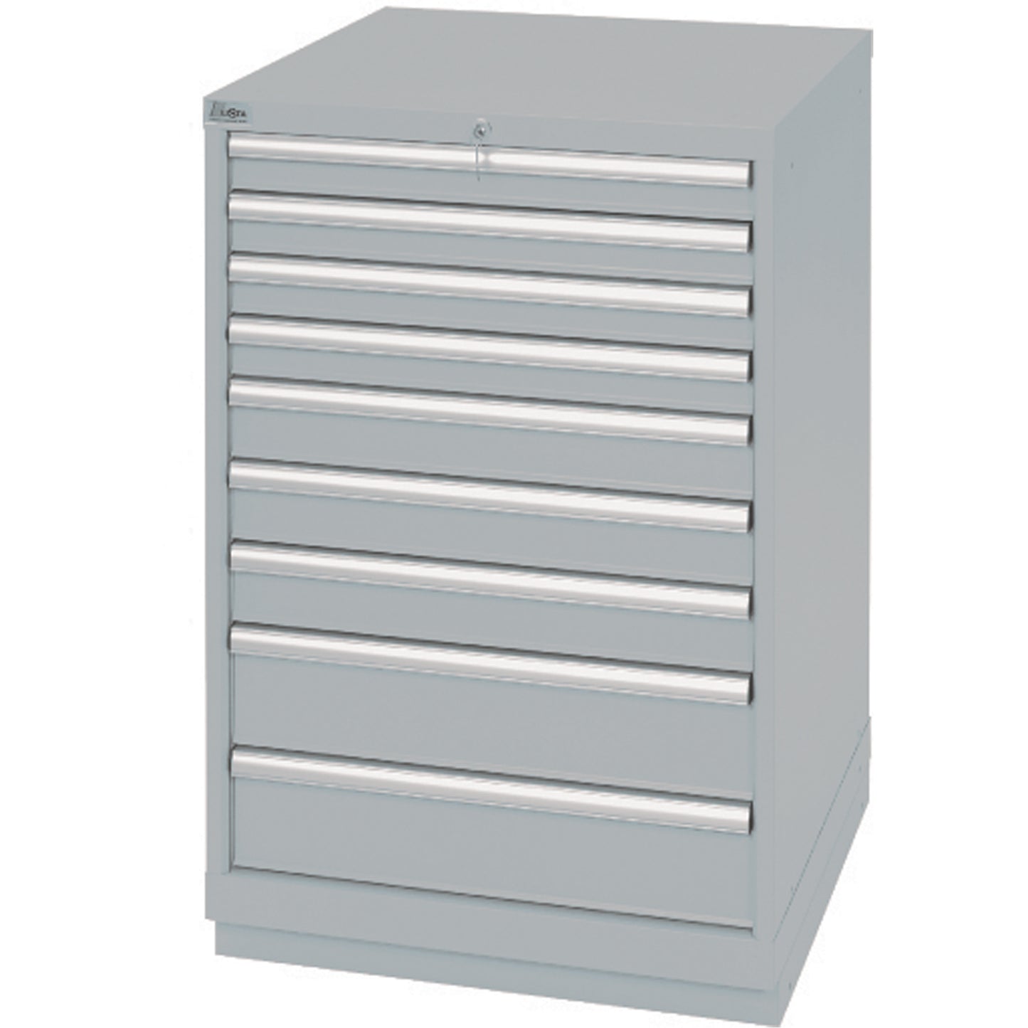 Drawer Cabinets, 9 Drawers, 28-1/4" W x 28-1/2" D x 41-3/4" H, Grey