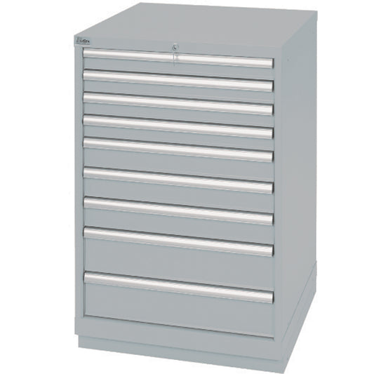 Drawer Cabinets, 9 Drawers, 28-1/4" W x 28-1/2" D x 41-3/4" H, Grey