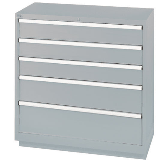 Drawer Cabinets, 5 Drawers, 40-1/4" W x 22-1/2" D x 41-3/4" H, Grey