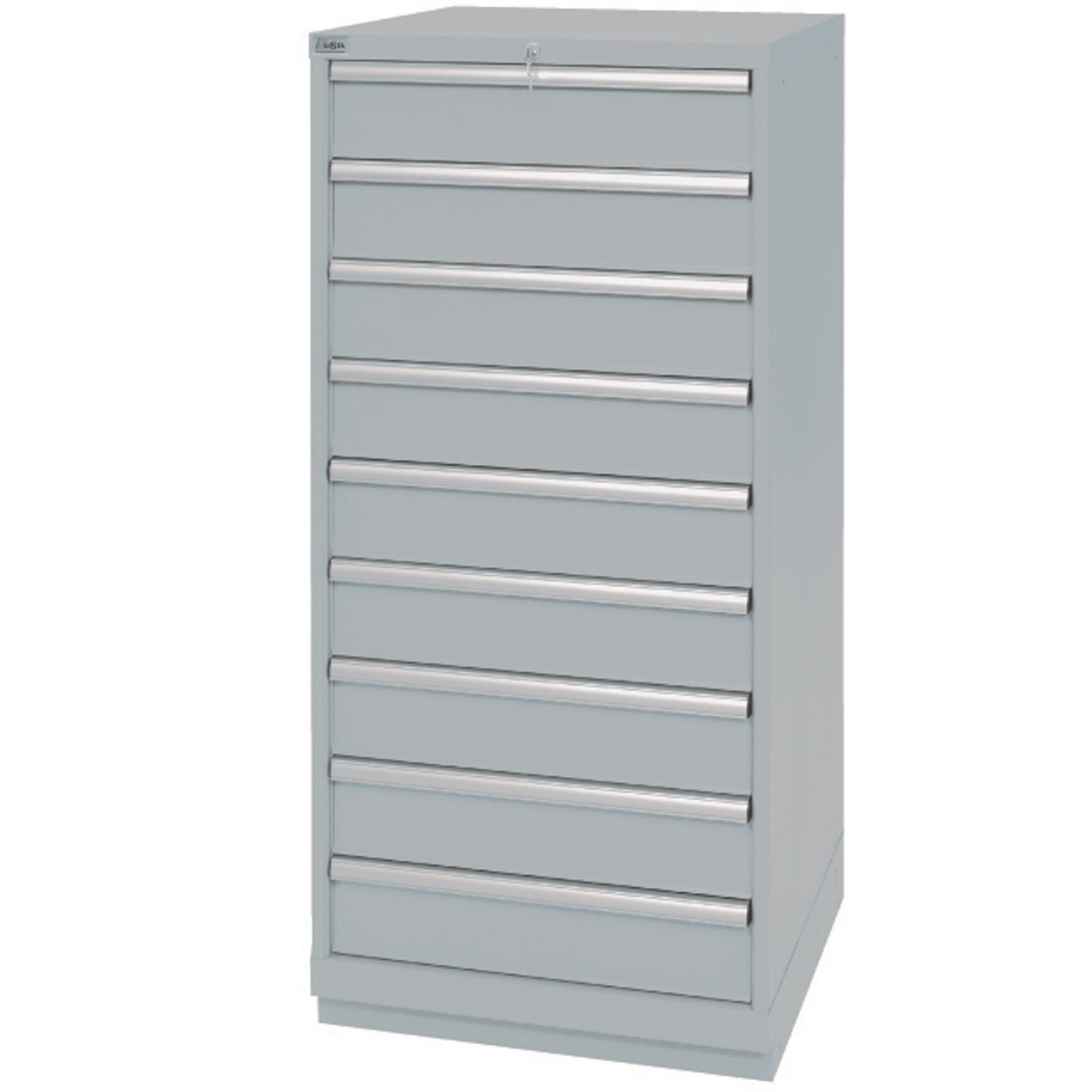 Drawer Cabinets, 9 Drawers, 28-1/4" W x 28-1/2" D x 59-1/2" H, Grey