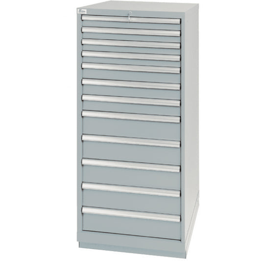 Drawer Cabinets, 12 Drawers, 28-1/4" W x 28-1/2" D x 59-1/2" H, Grey