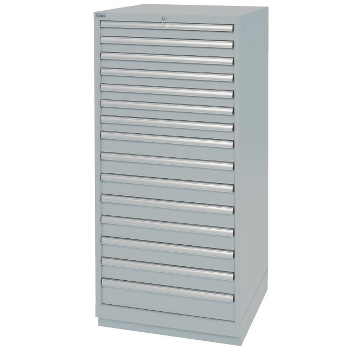 Drawer Cabinets, 15 Drawers, 28-1/4" W x 28-1/2" D x 59-1/2" H, Grey
