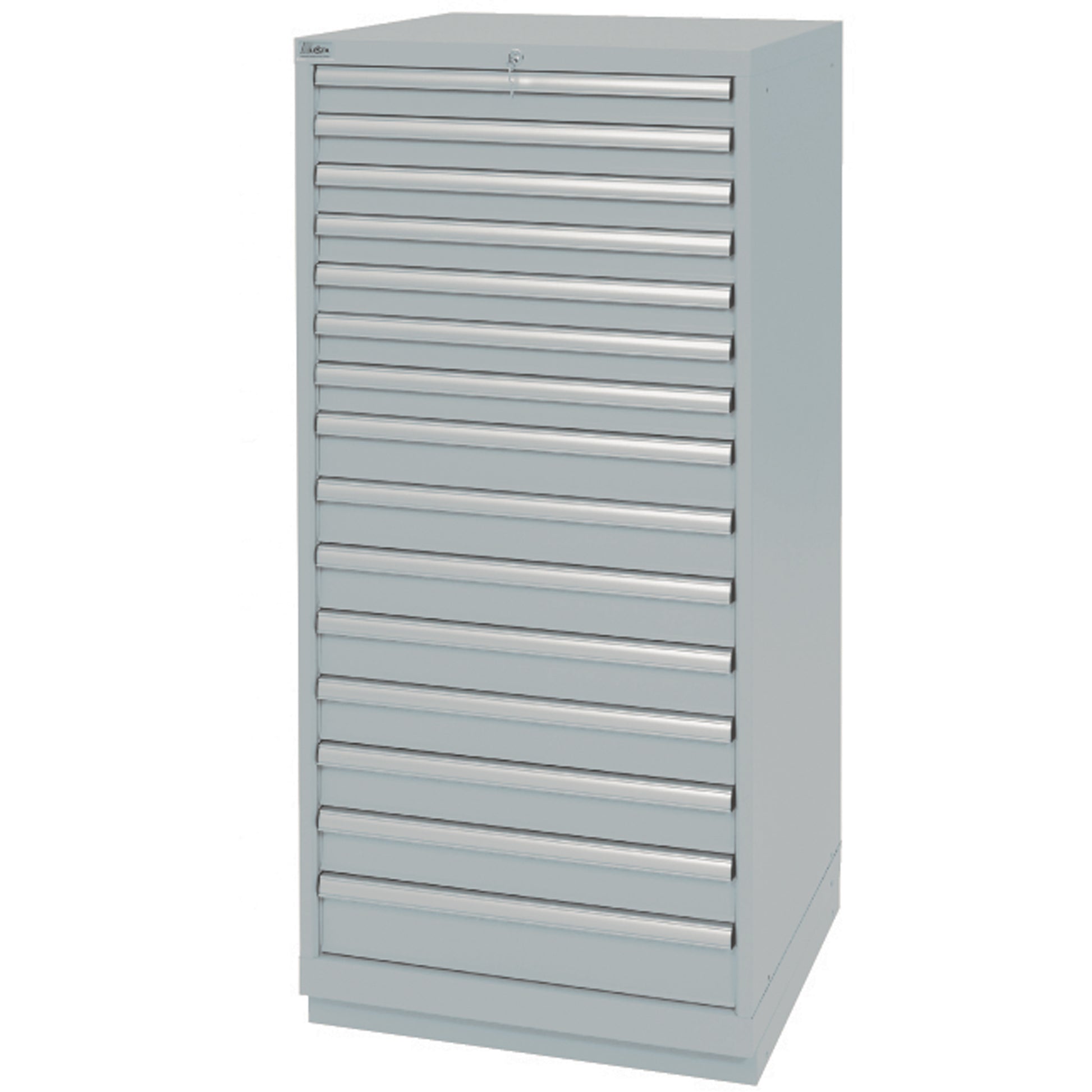 Drawer Cabinets, 15 Drawers, 28-1/4" W x 28-1/2" D x 59-1/2" H, Grey