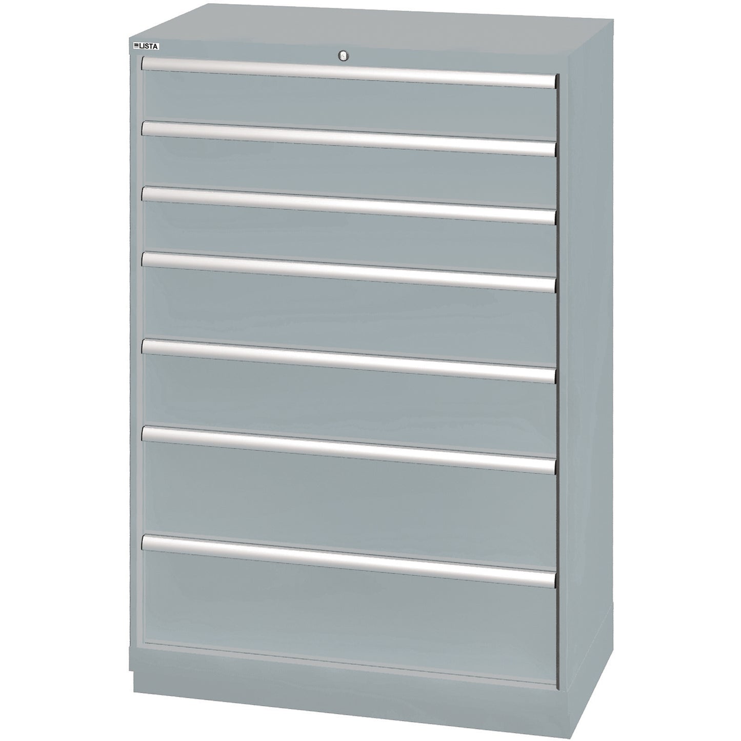 Drawer Cabinets, 7 Drawers, 40-1/4" W x 22-1/2" D x 59-1/2" H, Grey