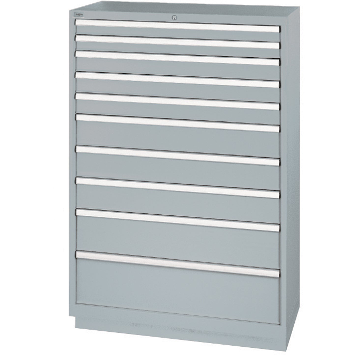 Drawer Cabinets, 10 Drawers, 40-1/4" W x 22-1/2" D x 59-1/2" H, Grey