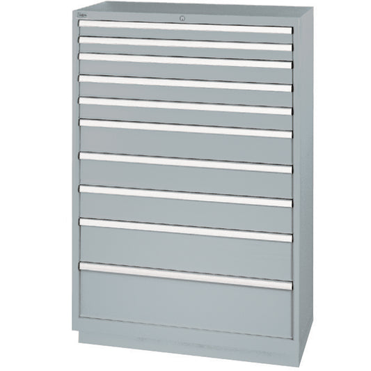 Drawer Cabinets, 10 Drawers, 40-1/4" W x 22-1/2" D x 59-1/2" H, Grey
