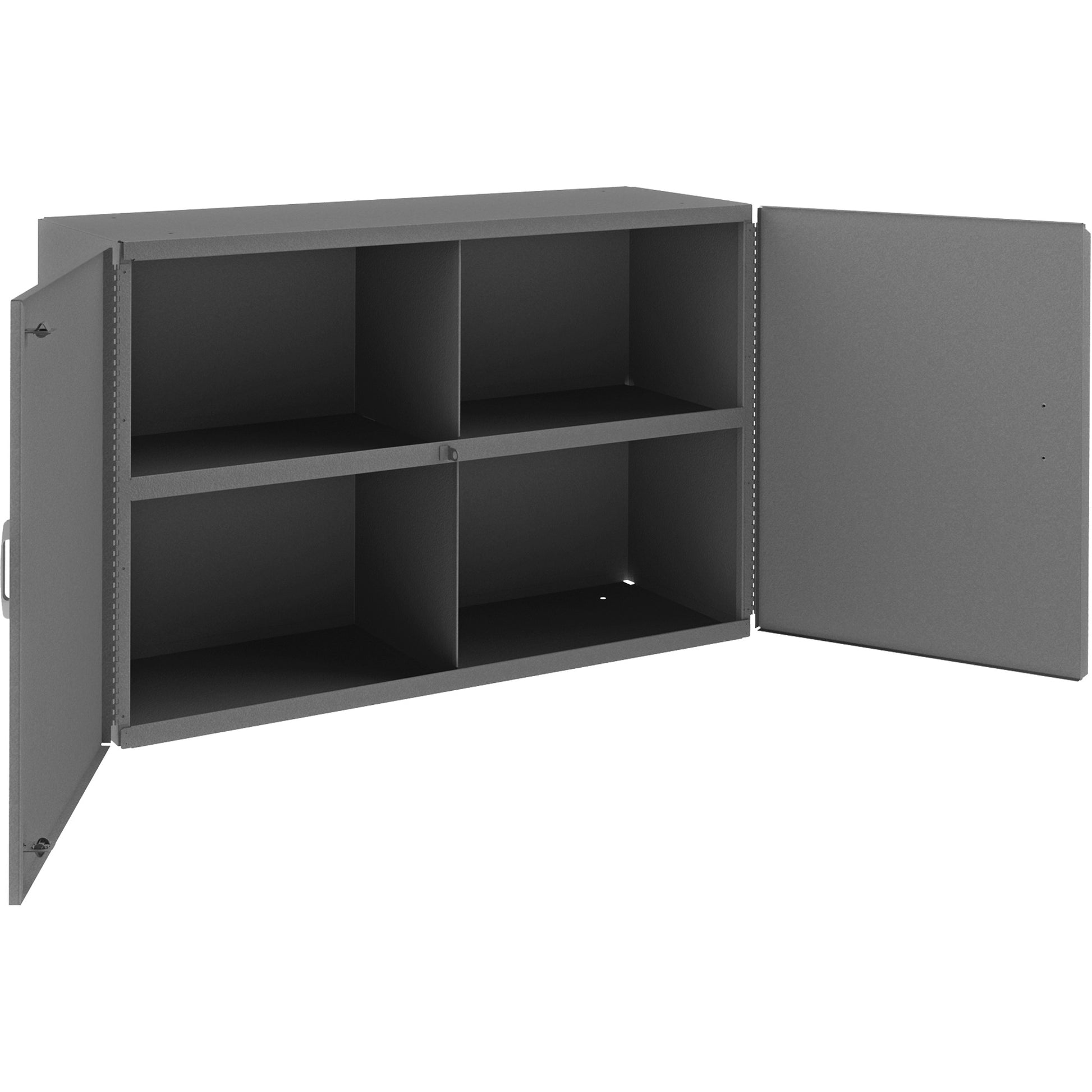 Wall-Mountable Cabinet, 24" H x 33-13/16" W x 12-3/8" D, 1 Shelves, Steel, Grey
