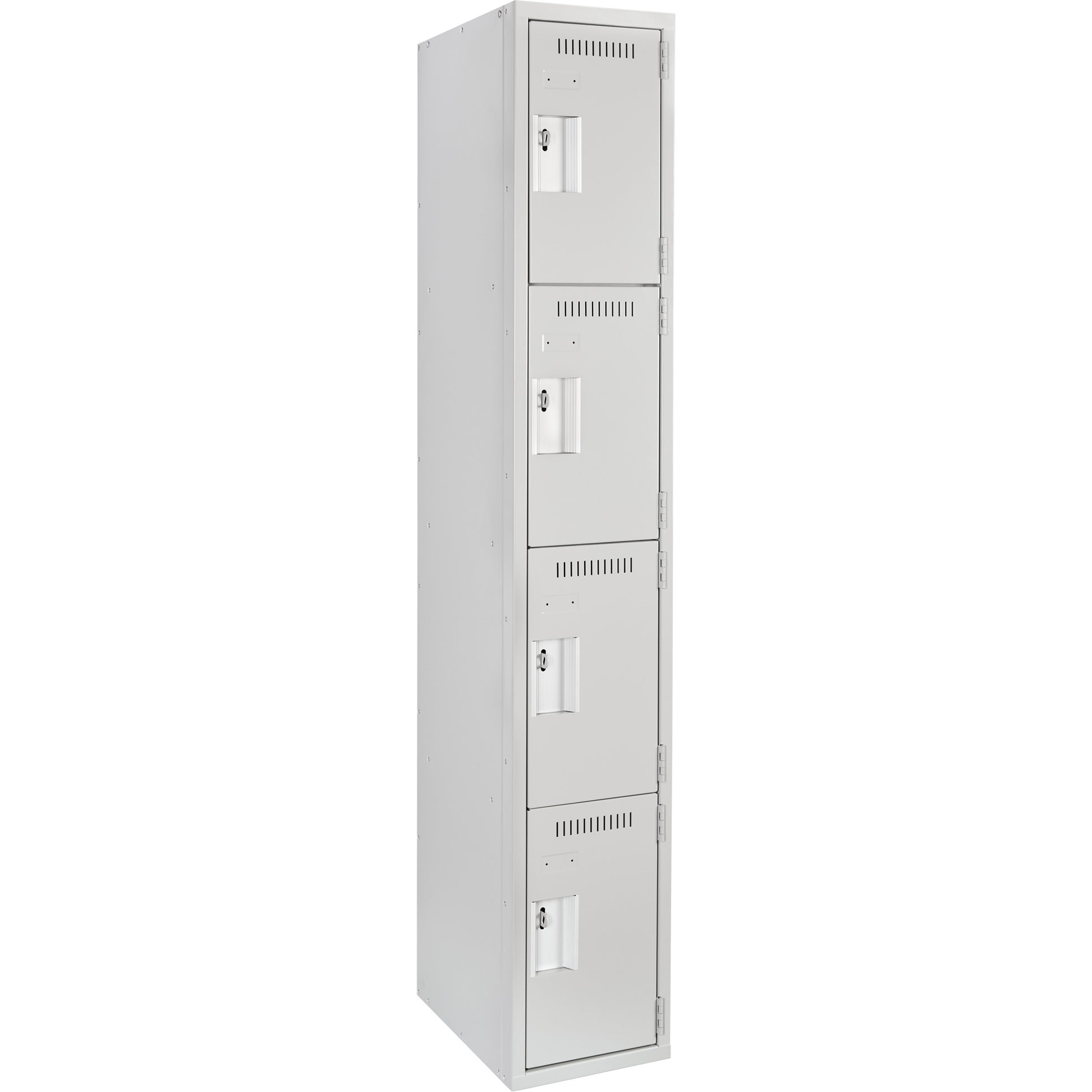 Clean Line™ Lockers, 4 -tier, 12" x 15" x 72", Steel, Grey, Rivet (Assembled)