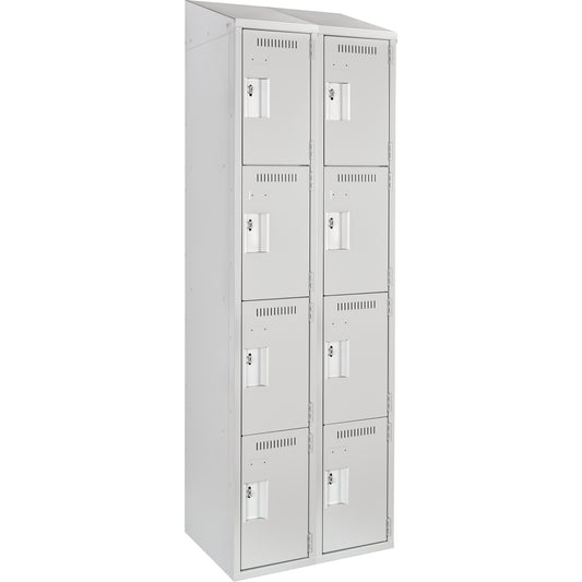 Clean Line™ Lockers, 4 -tier, Bank of 2, 24" x 12" x 78", Steel, Grey, Rivet (Assembled)