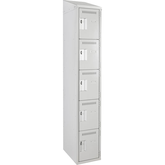 Assembled Clean Line™ Personal Effects Lockers, 5 -tier, 15" x 78" x 12", Steel