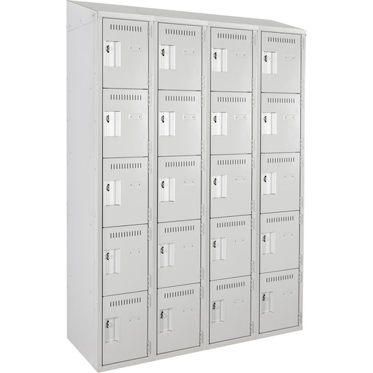 Assembled Clean Line™ Personal Effects Lockers, 5 -tier, Bank of 4, 12" x 78" x 48", Steel