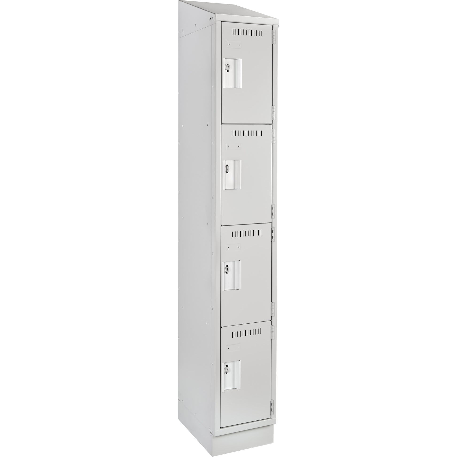 Clean Line™ Lockers, 4 -tier, 12" x 12" x 82", Steel, Grey, Rivet (Assembled)