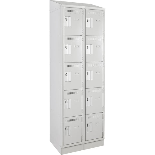 Assembled Clean Line™ Personal Effects Lockers, 5 -tier, Bank of 2, 15" x 82" x 24", Steel