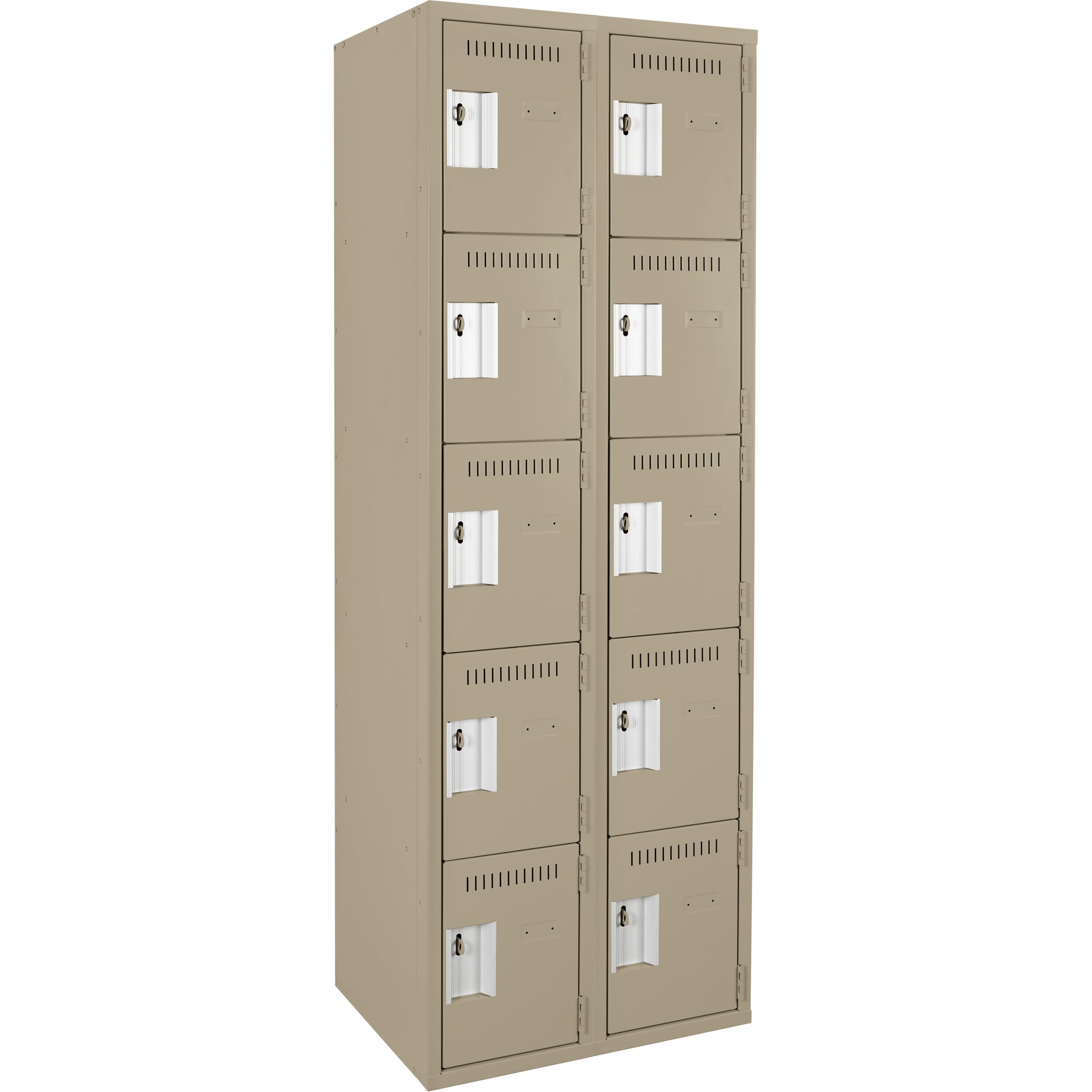 Assembled Clean Line™ Personal Effects Lockers, 5 -tier, Bank of 2, 15" x 72" x 24", Steel