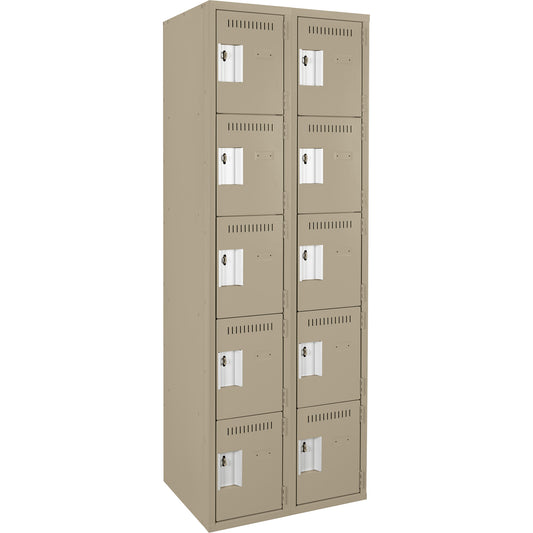 Assembled Clean Line™ Personal Effects Lockers, 5 -tier, Bank of 2, 15" x 72" x 24", Steel
