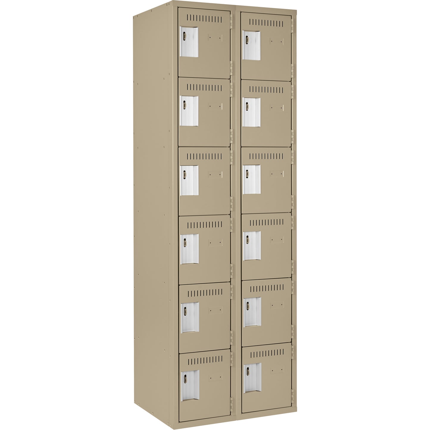 Clean-Line Lockerette, 6 -tier, Bank of 2, 12" x 72" x 12", Steel