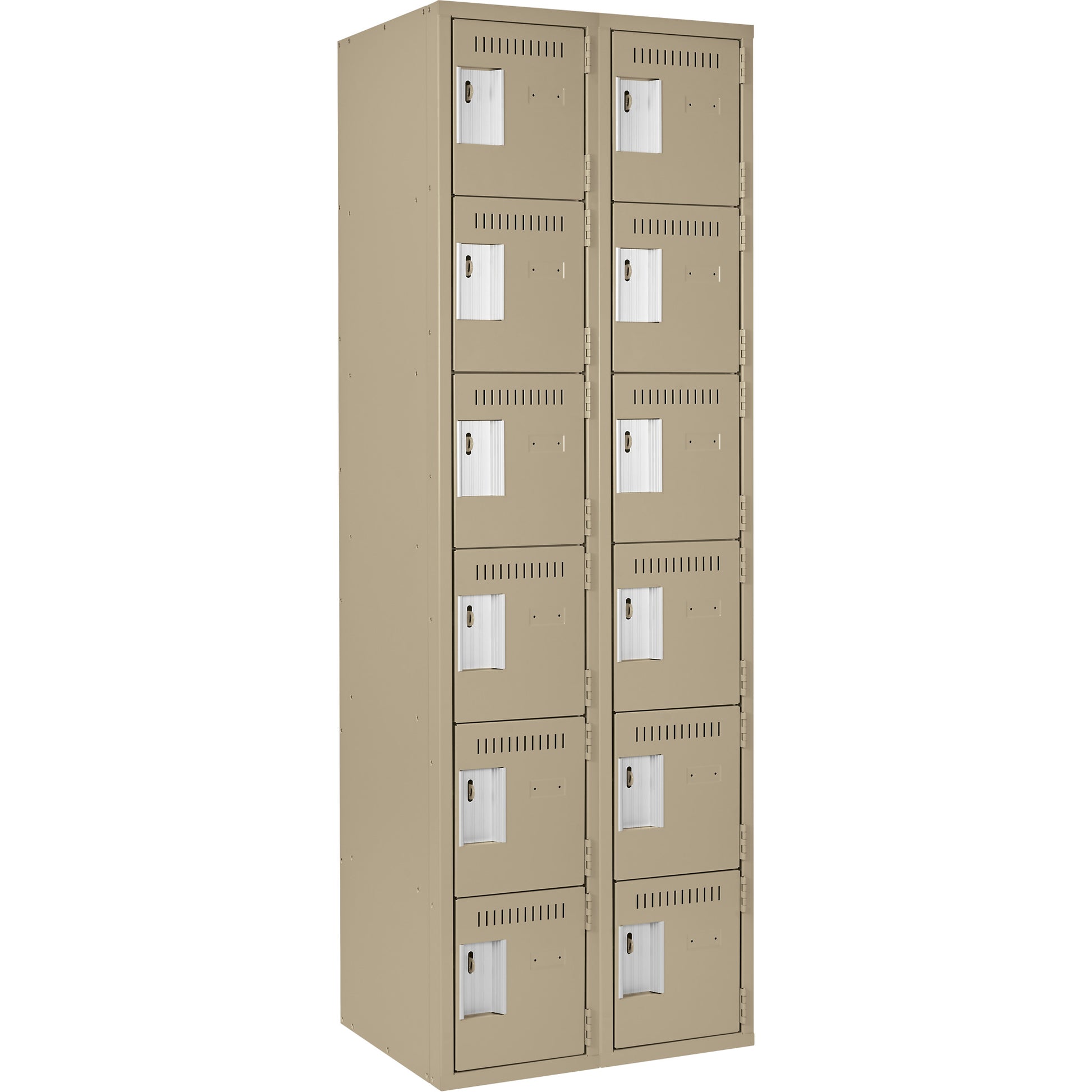 Clean-Line Lockerette, 6 -tier, Bank of 2, 12" x 72" x 12", Steel