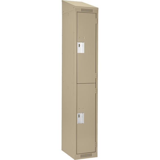 Clean Line™ Lockers, 2 -tier, 12" x 12" x 78", Steel, Beige, Rivet (Assembled)