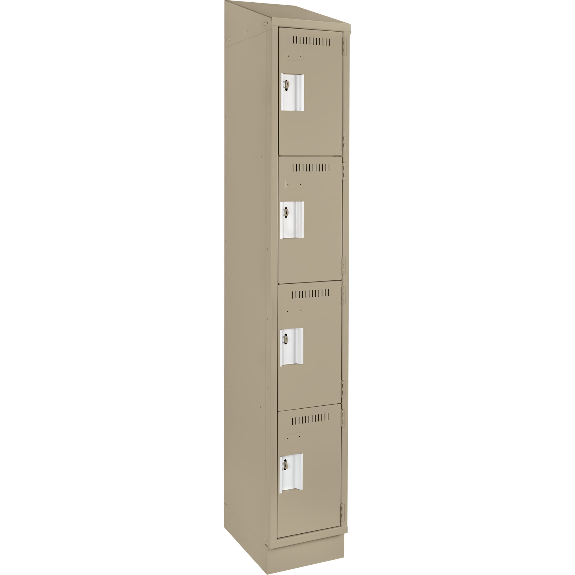 Clean Line™ Lockers, 4 -tier, 12" x 15" x 82", Steel, Beige, Rivet (Assembled)