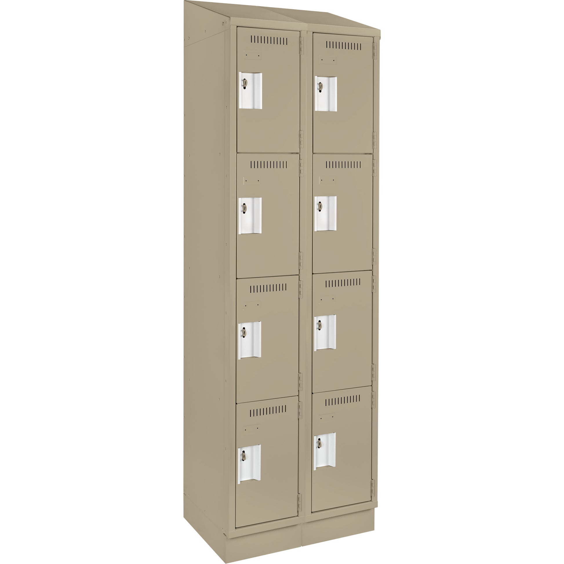 Clean Line™ Lockers, 4 -tier, Bank of 2, 24" x 18" x 82", Steel, Beige, Rivet (Assembled)