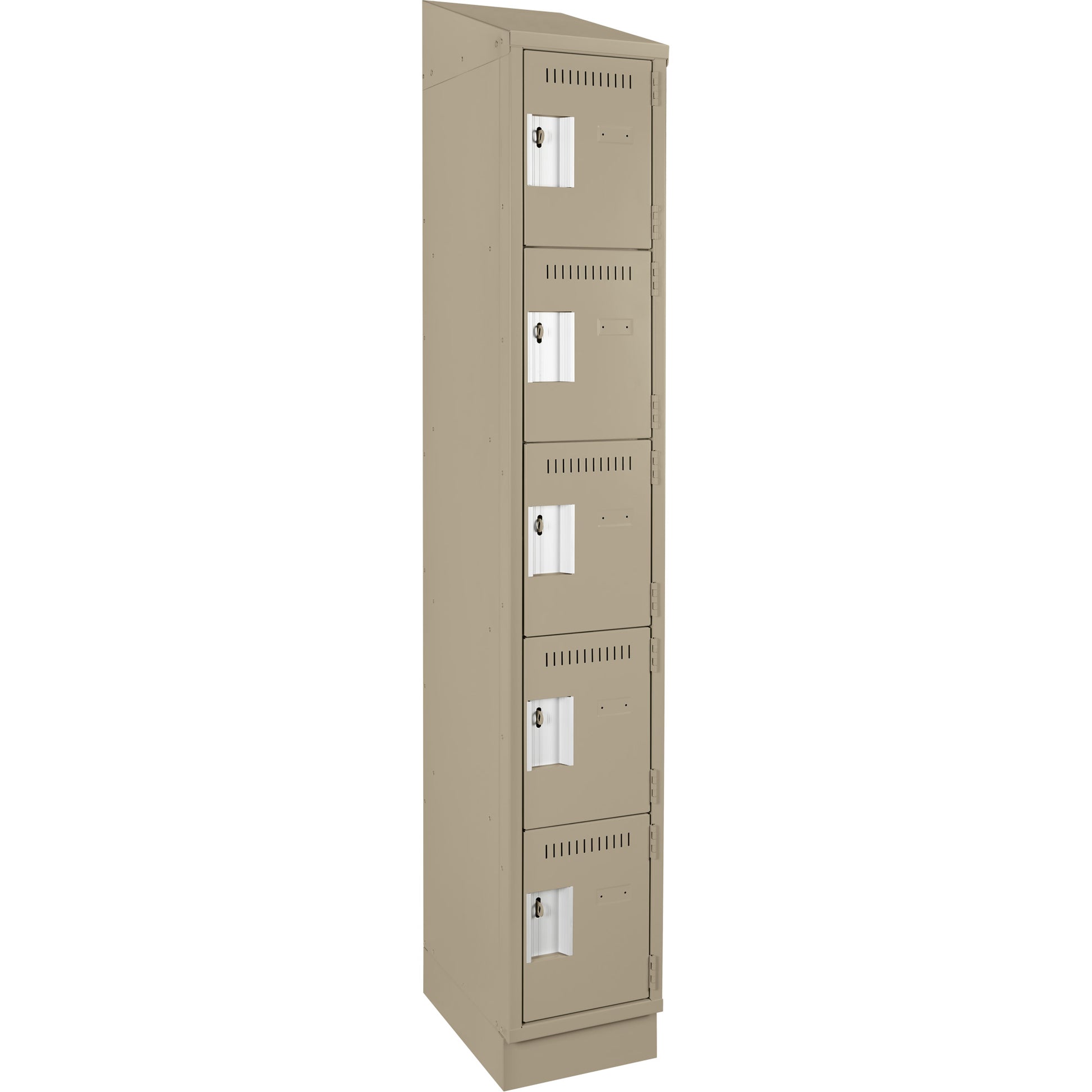 Clean Line™ Lockers, 5 -tier, 12" x 18" x 82", Steel, Beige, Rivet (Assembled)