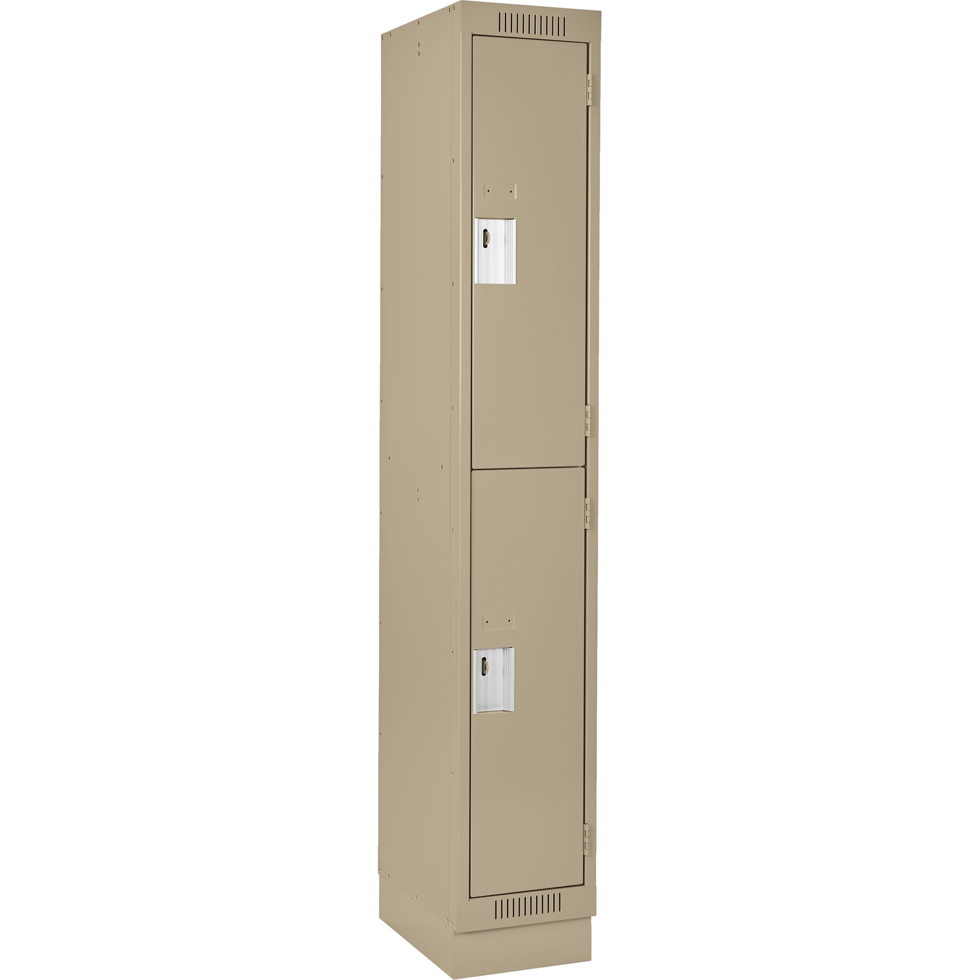 Clean Line™ Lockers, 2 -tier, 15" x 15" x 76", Steel, Beige, Rivet (Assembled)
