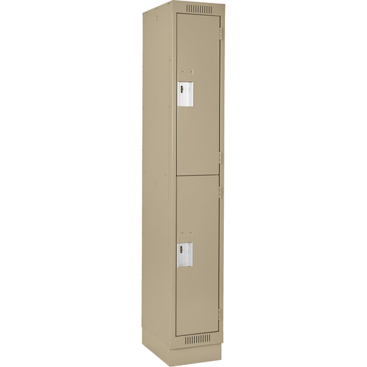 Clean Line™ Lockers, 2 -tier, 18" x 18" x 76", Steel, Beige, Rivet (Assembled)