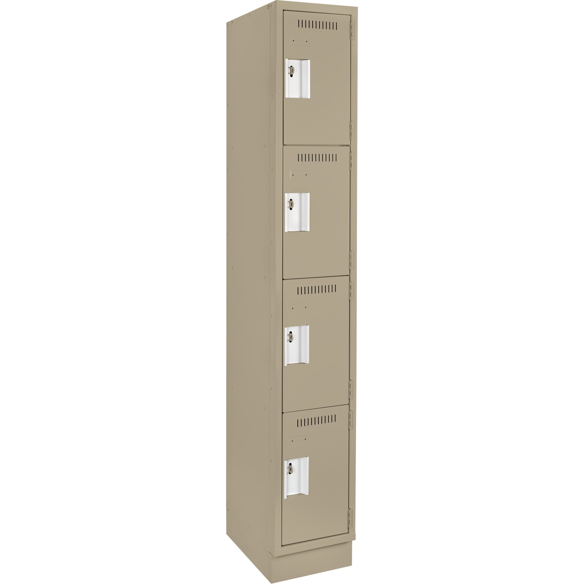 Clean Line™ Lockers, 4 -tier, 12" x 15" x 76", Steel, Beige, Rivet (Assembled)