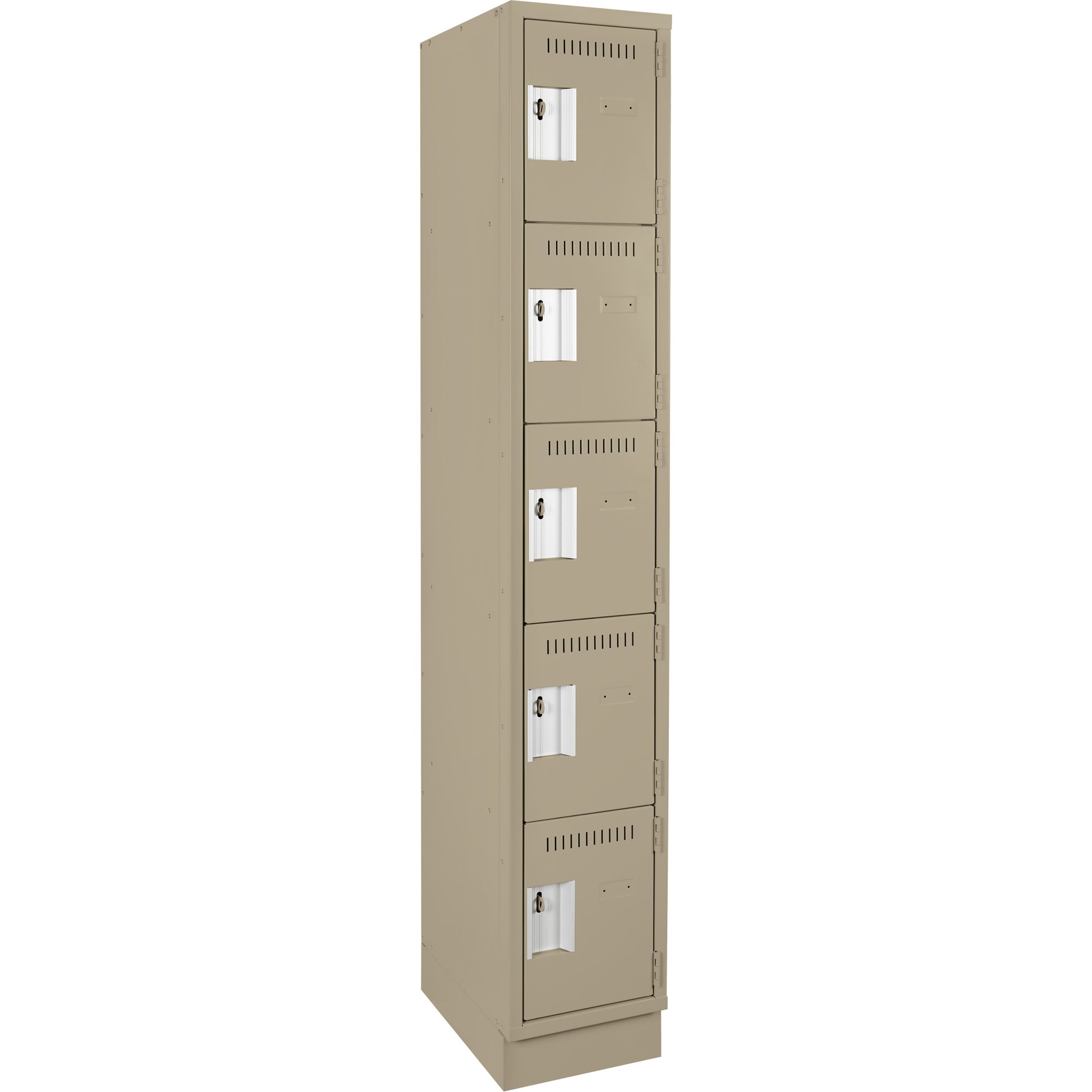 Clean Line™ Lockers, 5 -tier, 12" x 18" x 76", Steel, Beige, Rivet (Assembled)