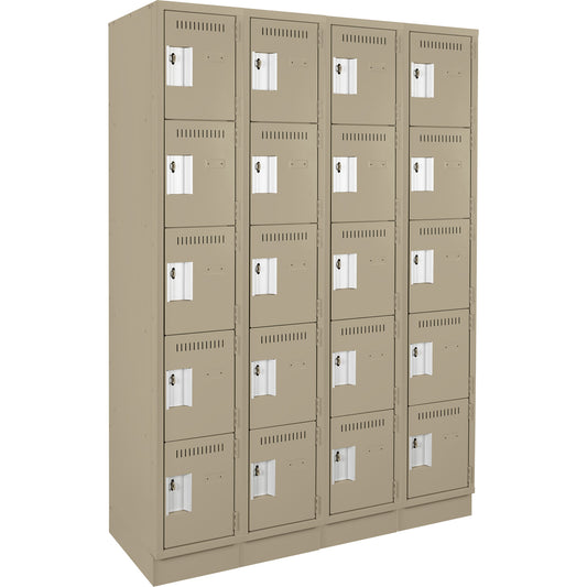Assembled Clean Line™ Personal Effects Lockers, 5 -tier, Bank of 4, 12" x 76" x 48", Steel