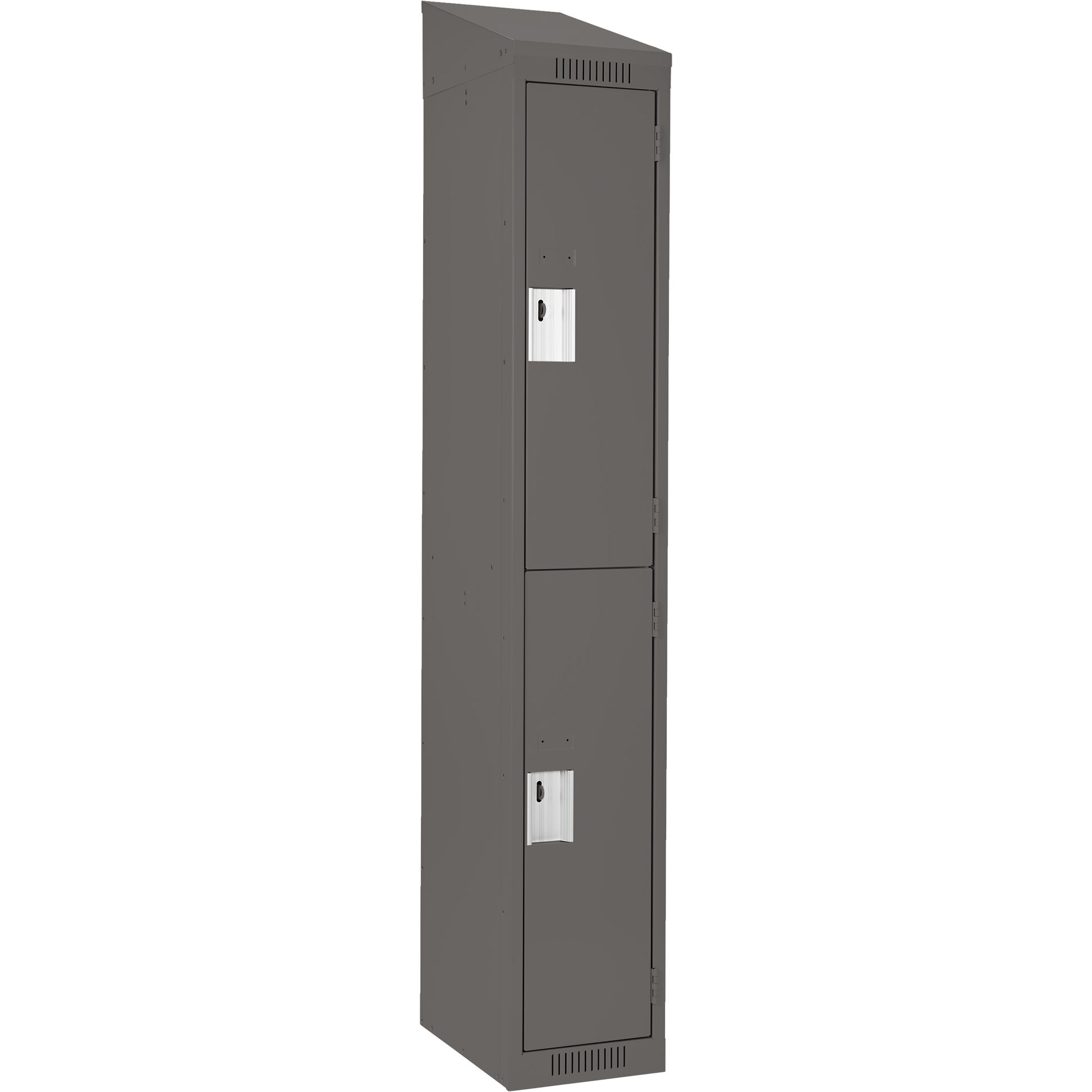 Clean Line™ Lockers, 2 -tier, 12" x 12" x 78", Steel, Charcoal, Rivet (Assembled)