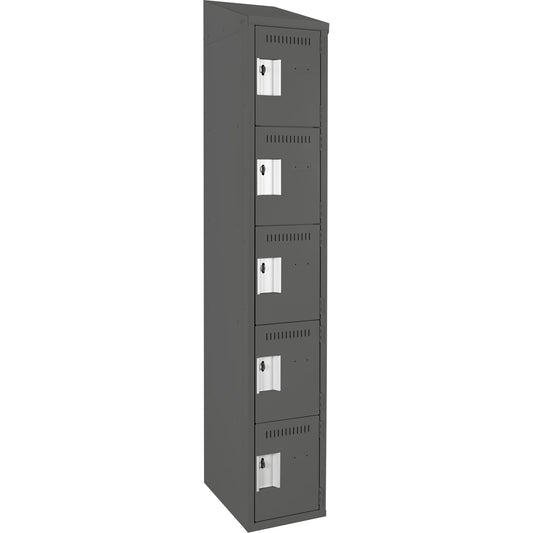 Assembled Clean Line™ Personal Effects Lockers, 5 -tier, 12" x 78" x 12", Steel
