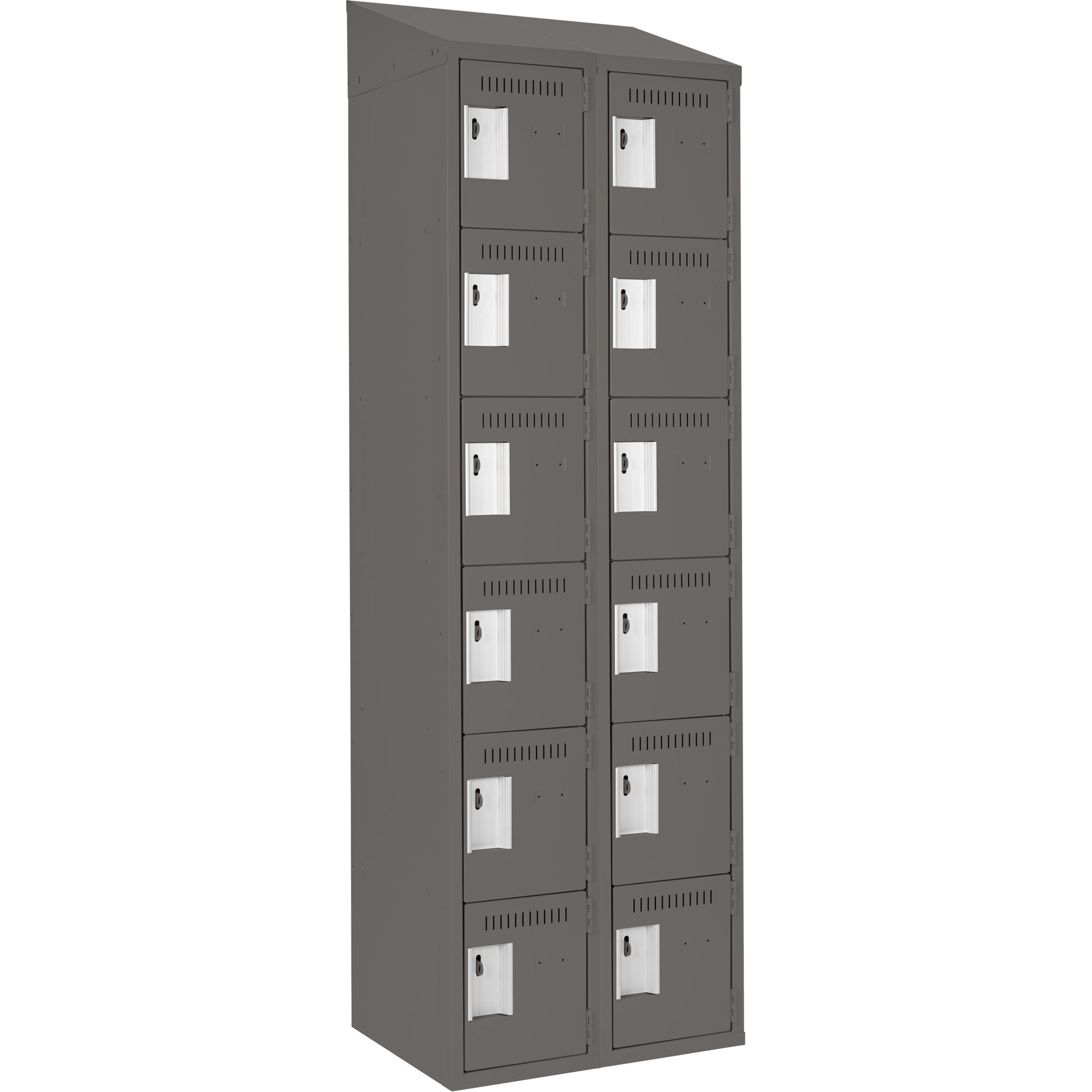 Clean-Line Lockerette, 6 -tier, Bank of 2, 15" x 72" x 12", Steel