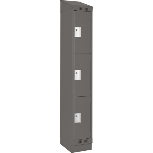 Clean-Line Lockerette, 6 -tier, Bank of 3, 15" x 72" x 12", Steel