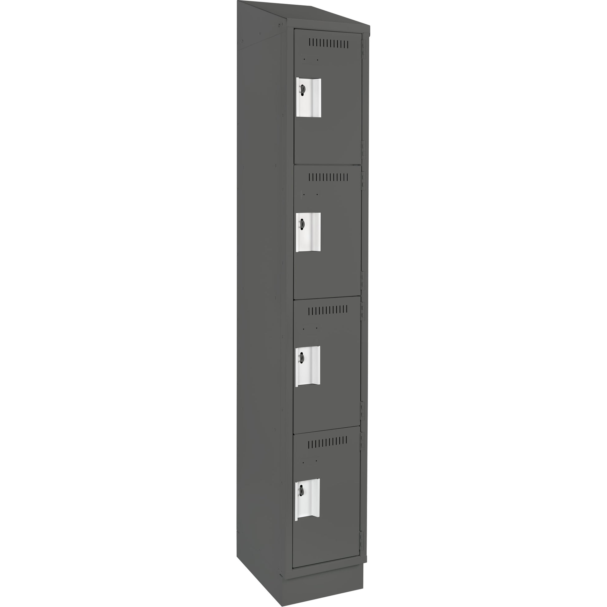 Clean Line™ Lockers, 4 -tier, 12" x 15" x 82", Steel, Charcoal, Rivet (Assembled)