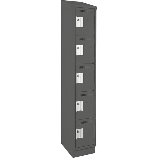Assembled Clean Line™ Personal Effects Lockers, 5 -tier, 12" x 82" x 12", Steel