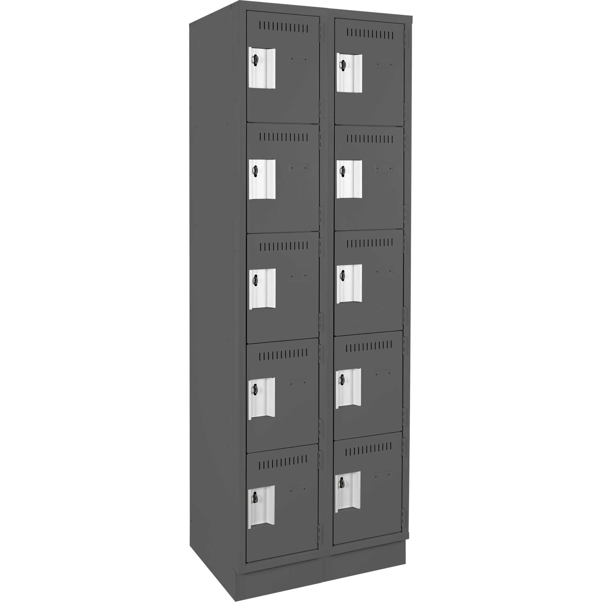 Assembled Clean Line™ Personal Effects Lockers, 5 -tier, Bank of 2, 12" x 76" x 24", Steel