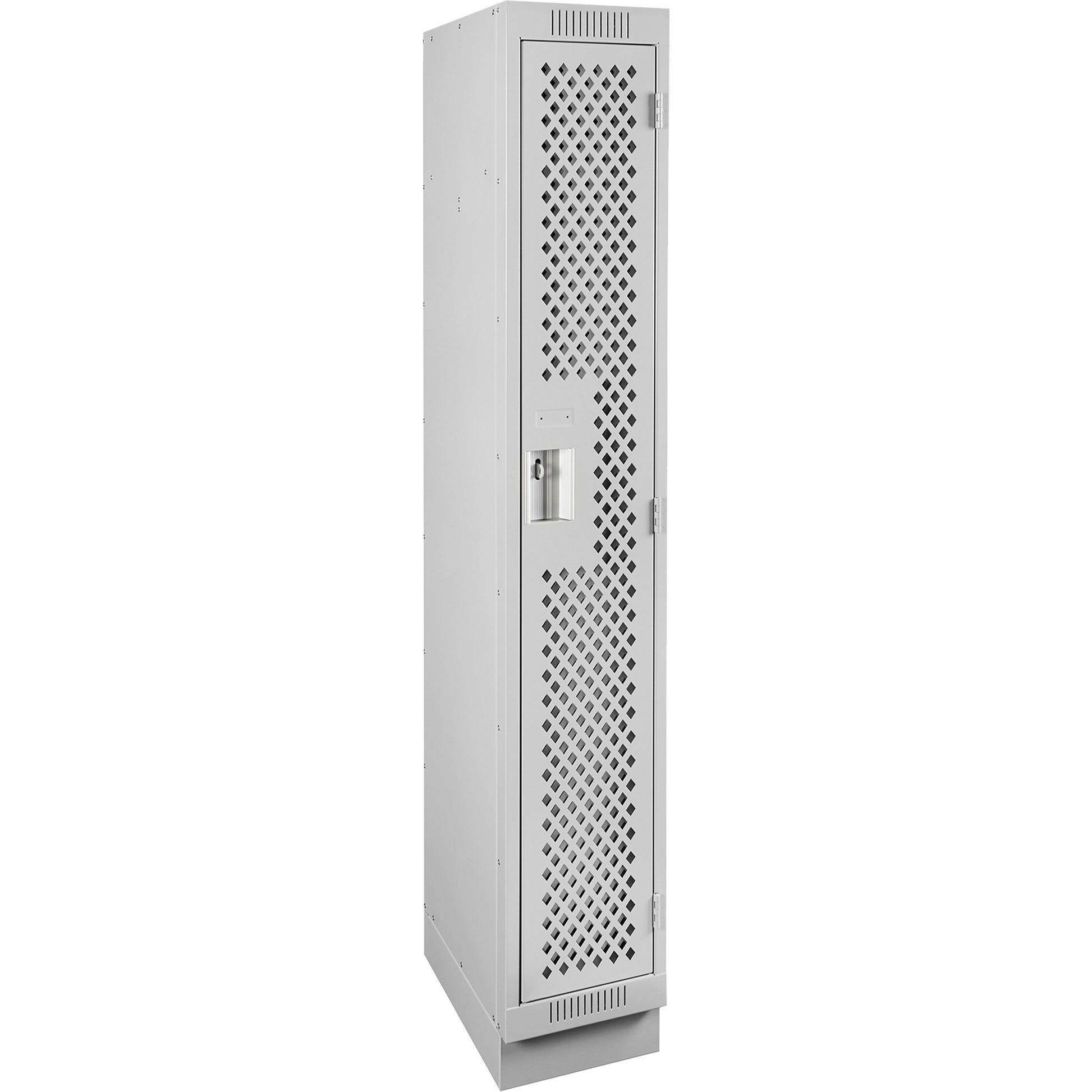 Clean Line™ Lockers, 12" x 12" x 76", Steel, Grey, Rivet (Assembled), Perforated