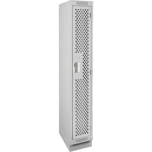 Clean Line™ Lockers, 12" x 12" x 76", Steel, Grey, Rivet (Assembled), Perforated