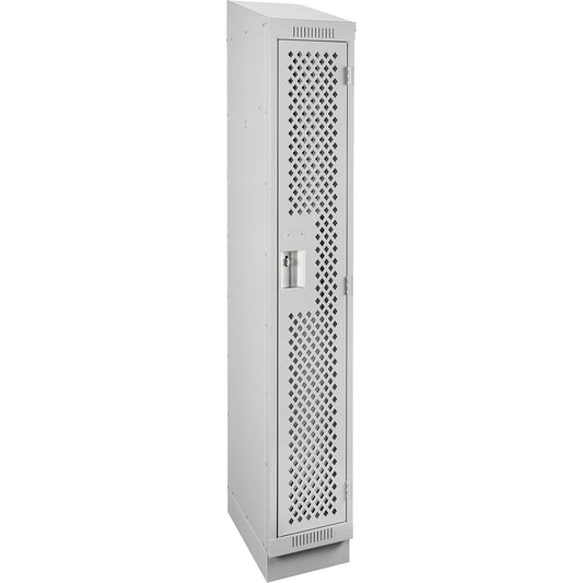Clean Line™ Lockers, 12" x 12" x 82", Steel, Grey, Rivet (Assembled), Perforated