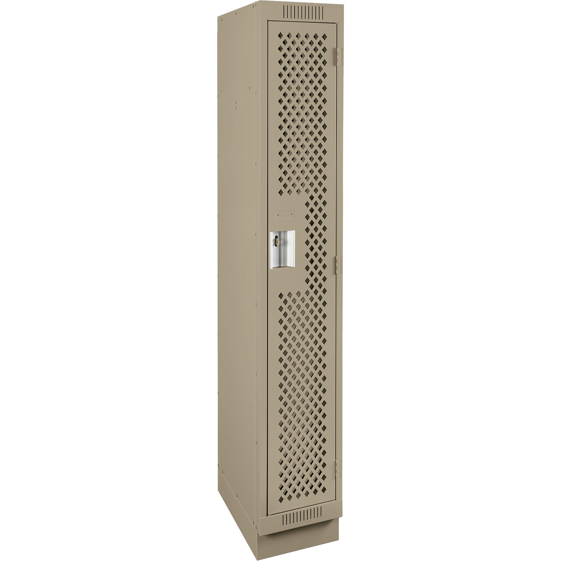 Clean Line™ Lockers, 12" x 15" x 76", Steel, Beige, Rivet (Assembled), Perforated