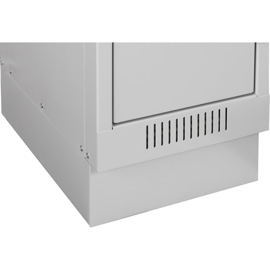 Clean Line™ Economy Lockers Recessed Base, 2 Banks, 4" H x 24" W x 18" D, Grey, Steel