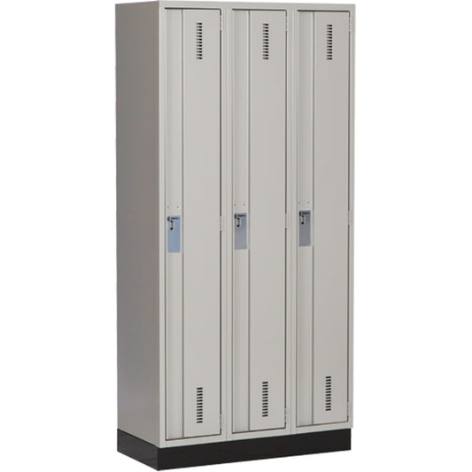 Concorde™ Heavy-Duty Lockers, Bank of 3, 36" x 18" x 76", Steel, Grey, Welded (Assembled)
